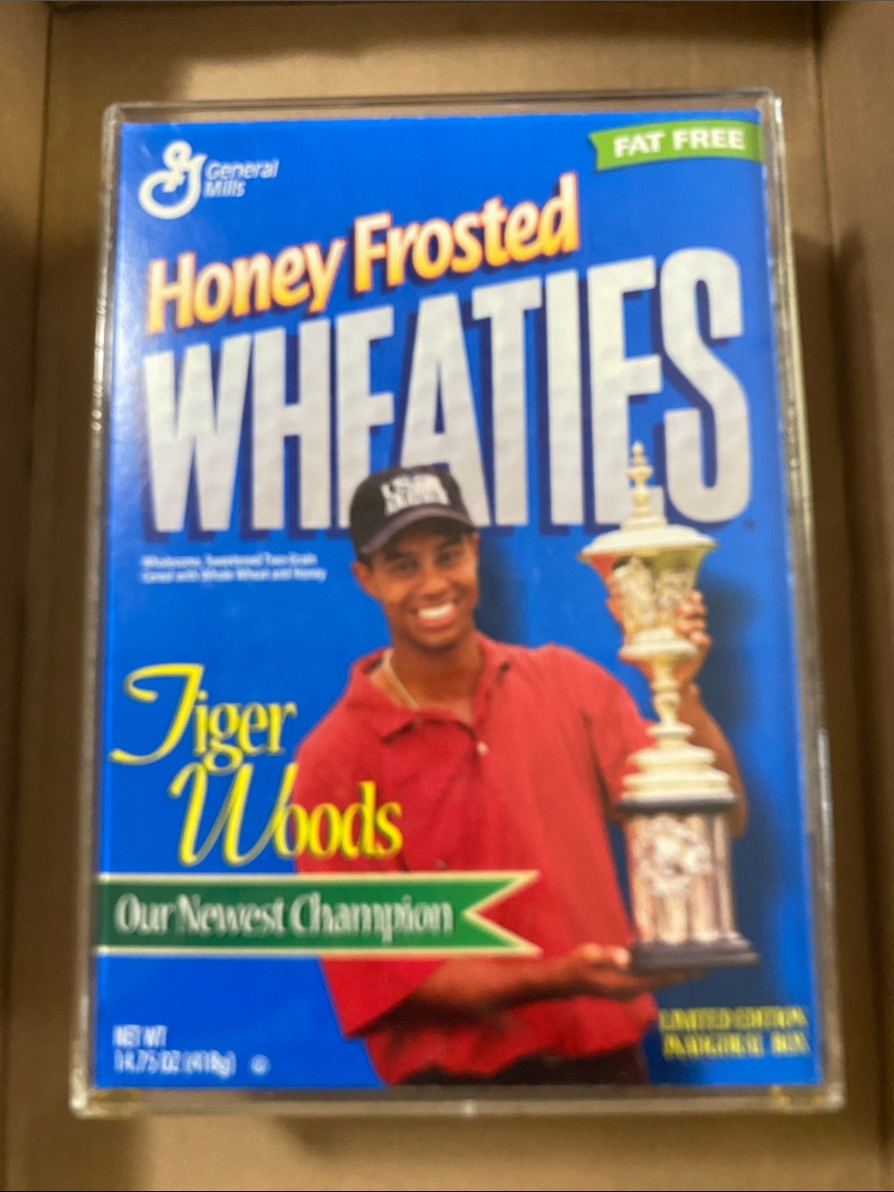 Honey Frosted Wheaties Tiger Woods. Limited edition inaugural box